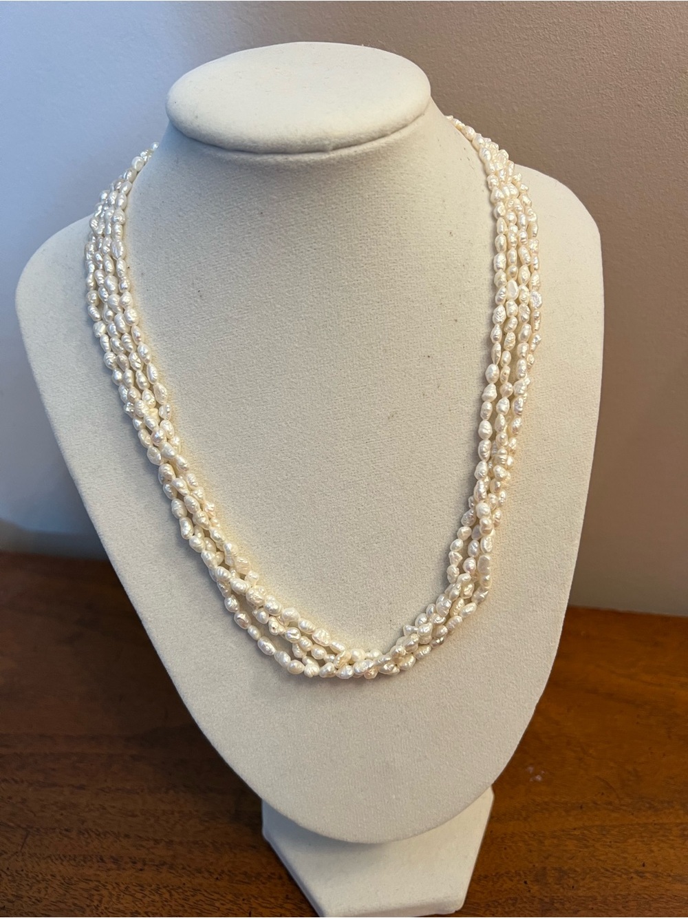 Freshwater Rice Pearls Multi-strand Vintage Necklace